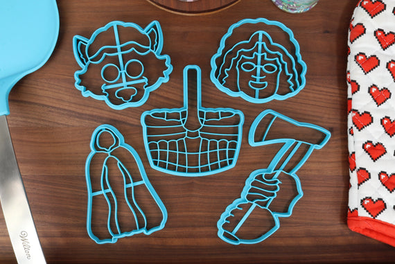 Red Riding Hood Cookie Cutters - Food Basket, Grandma Hood, Riding Hood Cloak, Wolf Grandma, Woodsman Axe - Bedtime Stories & Classics
