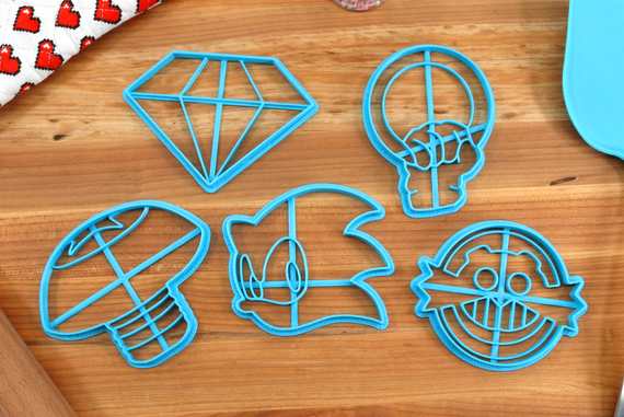 Sonic the Hedgehog Symbols Cookie Cutters- Eggman, Sonic, Sonic Spring, Chaos Emerald, Sonic Ring