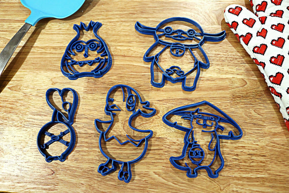 FFXIV Minion Cookie Cutters -Chocobo Chick, Namazu, Paissa Brat, Odder Otter, Korpokkur Kid FF14 - LootCaveCo