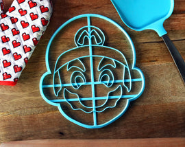 GIANT Mario Cookie Cutter -  12 inches Tall - Mario, Luigi, Bowser, Peach, Yoshi - Super Mario Bros /  Nintendo Gift