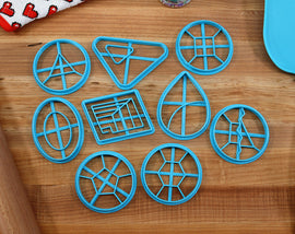 Crystal Gems Cookie Cutters - Garnet, Rose Quartz, Lapis Lazuli, Peridot, Pearl, Amethyst, Ruby, Sapphire, Bismuth