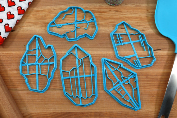Crystal Astrology Cookie Cutters Set - Peridot Crystal, Amethyst Crystal - Gift For Crystal Lovers- Astrology Baking