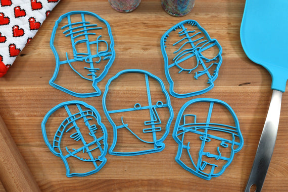 Wojak Faces Cookie Cutters Set 2 - NPC Wojak, Boomer Wojak, Beanie Wojak, Dead Inside Wojak, Born to Feel Wojak - Meme Fan