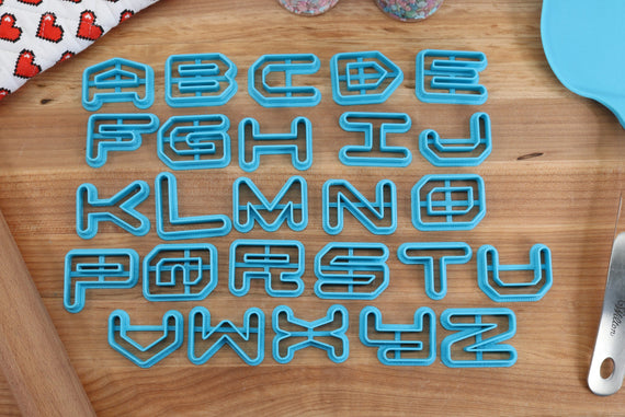 Cyberpunk FONT Cookie Cutters - Fondant Letters, Letters for Cake decorating