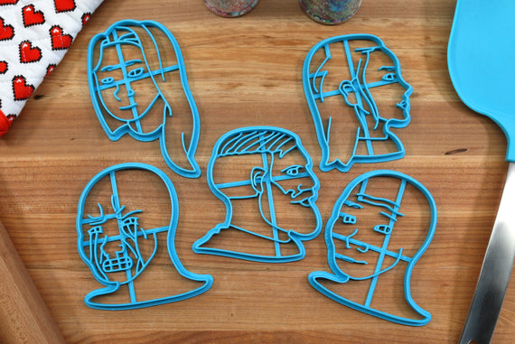 Wojak Faces Cookie Cutters Set 1 - Chad Wojak, Crying Wojak, Female Wojak, Wojak, Female Chad Wojak - Meme Fan