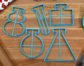 Halloween Potion Bottle Cookie Cutters - Test Tube, Erlenmeyer Flask - Chemistry Cookie Cutters