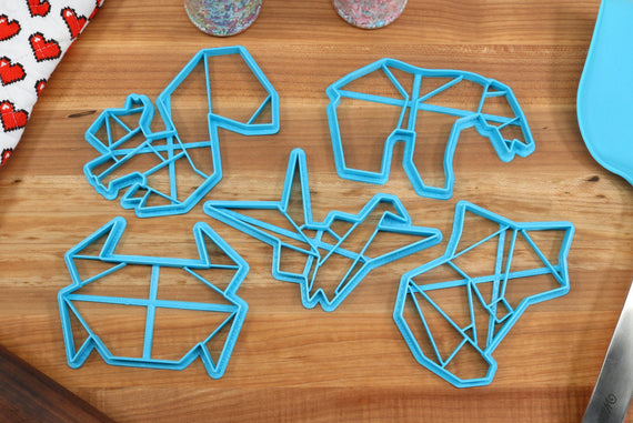 Origami Cookie Cutters - Origami Crane, Origami Bear, Origami Squirrel, Origami Crab, Origami Bear - Origami Gift idea