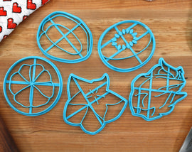 Tropical Fruit Cookie Cutters - Dragon Fruit, Kiwi Fruit, Lychee Fruit, Mangosteen Fruit, Star Fruit - Fruit Gift Idea