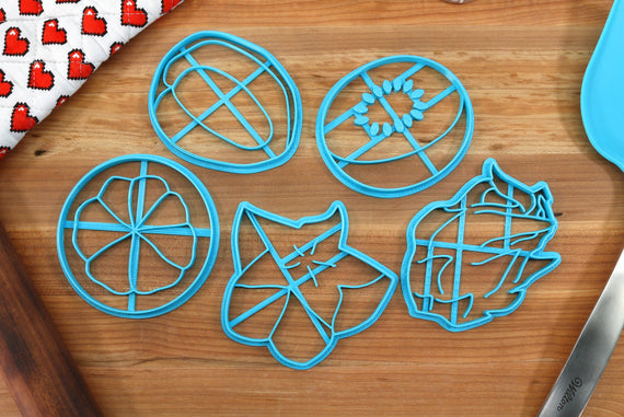 Tropical Fruit Cookie Cutters - Dragon Fruit, Kiwi Fruit, Lychee Fruit, Mangosteen Fruit, Star Fruit - Fruit Gift Idea