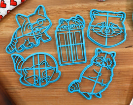 Raccoon Cookie Cutters  - Happy Raccoon, Raccoon Face, Sleepy Raccoon, Standing Raccoon, Trash Raccoon- Trash Panda Gift