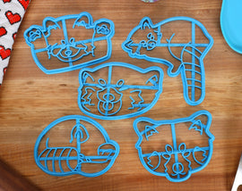 Red Panda Cookie Cutters - Napping Red Panda, Sitting Red Panda, Threateneing Red Panda - Zoo animal Gift