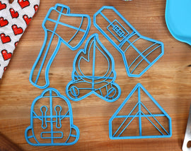 COPY PNW Cookie Cutters - Bright Flashlight, Hiking Backpack, Survival Tent, Warm Campfire, Hatchet - Seattle Cookie Cutter