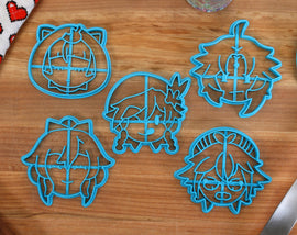 Genshin Impact Cookie Cutters Chibi Faces Set 6 - Jean, Sayu, Sucrose, Venti, Xiao