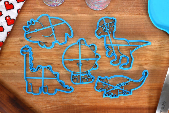 Cute Dinosaur Cookie Cutters - Anklyosaur, Longneck, Pachysaur, T-rex, Triceratops - Dinosaur Birthday