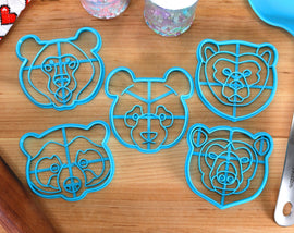 Powerful Bear Cookie Cutters - Black Bear, Panda, Brown Bear, Polar Bear, Spectacled Bear - Bear Gift Idea