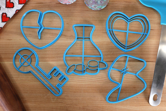 Video Game Symbol Cookie Cutters - Life Hear, Energy Symbol, Boss Key, Gacha Game Currency