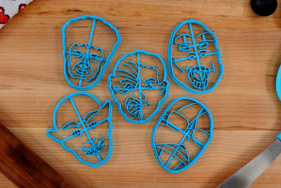 Classic Monster Cookie Cutters Set 2 - Invisible Man, Kong, Wolfman, Jekyl and Hyde, Nosferatu - Movie Monster Gift