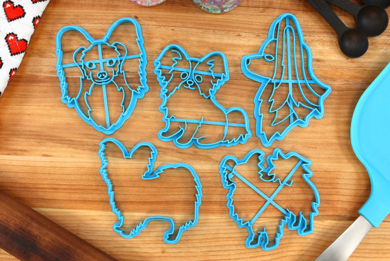 Papillon Cookie Cutters - Papillon Stakc, Papillon Face, Papillon Outline, Cute Papillon - Papillon Gift