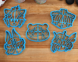 Genshin Impact Cookie Cutters Chibi Faces Set 9 - Cyno, Gen Gorou, Gouban, La Signora, Wanderer