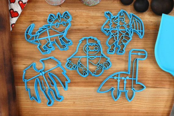 Cryptid Cookie Cutters Set 1 - Sasquatch, Mothman Big Foot, Loch Ness Monster Chupacabra, Jersey Devil