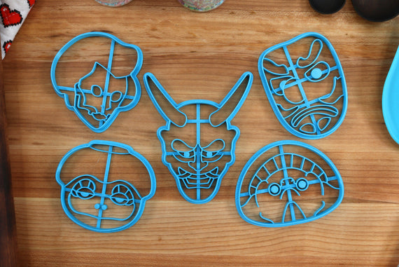 Yokai Cookie Cutters - Kappa, Oni, Tengu, Tanuki, Kuchisake Ona - 100 Demon Night Parade