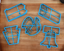 Pennsylvania Cookie Cutters - Pennsylvania Outline, Chocolate Bar, Liberty Bell, Ruffed Grouse - Pennsylvania State Fan