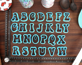 Groovy FONT Cookie Cutters - 70s Baking, 80s Baking Fondant Letters, Letters for Cake decorating