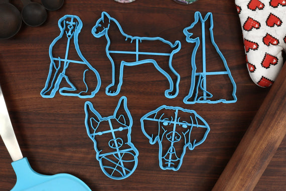 Great Dane Cookie Cutters - Great Dane Stack, Great Dane Face, Great Dane Outline, Great Dane Sitting - Great Dane Gift