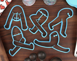 Fresno Nightcrawler Cookie Cutters - Creeping Nightcrawler, Sexy Nightcrawler, Silly Nightcrawler, Spitting, Doing a Split - Cryptid Cookies