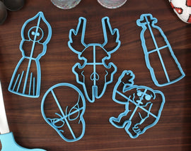 Cryptid Cookie Cutters, Set 2 - Dark Watcher, Dover Demon, Flatwoods Monster, Grafton Monster, Wendigo - Creepy Halloween Party