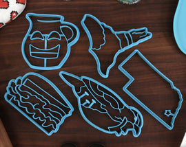 Nebraska Cookie Cutters - Chimney Rock, Happy Pitcher, Nebraska Outline, Reuben Sandwich, Western Meadowlark - NE Gift Idea