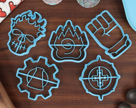 RPG Classes Cookie Cutters, Set 2 - Artificer, Cleric, Druid, Monk, Necromancer - Class Symbols Cookie Cutter