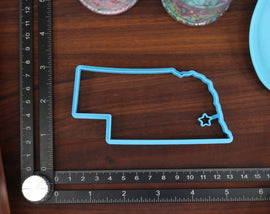 Nebraska Cookie Cutters - Chimney Rock, Happy Pitcher, Nebraska Outline, Reuben Sandwich, Western Meadowlark - NE Gift Idea