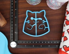 Round Cats Cookie Cutters - Angry Round Cat, Bowtie Round Cat, Hungry Round Cat, Joyful Round Cat, Winking Cat - Cute Kitties Baking