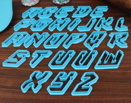 Cyberpunk Car FONT Cookie Cutters - Fondant Letters, Letters for Cake decorating - Cookie Letters
