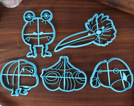 Plant Minions Enemies, Set 1 - Cookie Cutters - Aristocrab, Breadbug, Bulborb, Burrowing Snagret, Mamuta - Tiny Treasure Hunters Cutters