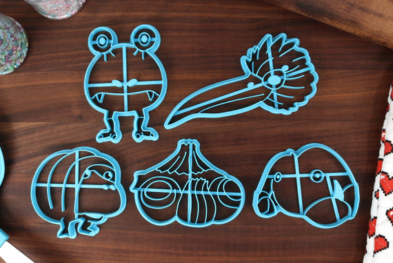 Plant Minions Enemies, Set 1 - Cookie Cutters - Aristocrab, Breadbug, Bulborb, Burrowing Snagret, Mamuta - Tiny Treasure Hunters Cutters