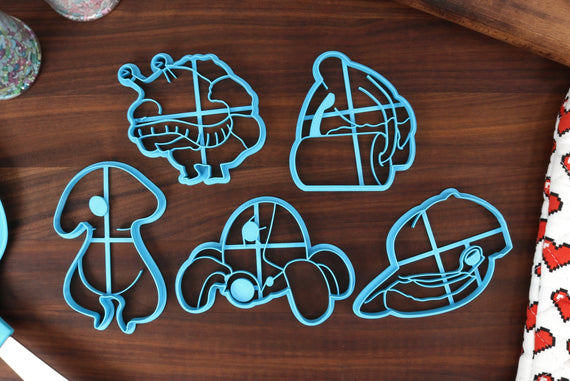 Plant Minions Enemies, Set 2 - Cookie Cutters - Armored Canon Beetle, Armored Mawdad, Emperor Bulblax, Plasm Wraith, Water Wraith