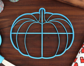 XL 8 Inch Pumpkin Cookie Cutter - Holiday Pumpkin - Halloween Thanksgiving Pumpkins - Large Cookies for Holiday Party