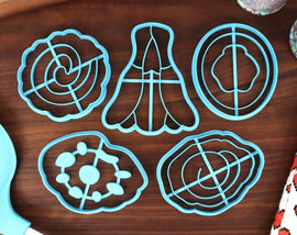 Ramen Toppings Cookie Cutters - Ajitama, Bok Choy, Chashu Pork, Narutomaki, Renkon Chip - Cooking Anime Baking Merch - Ramen Cookies Set