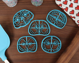 Owl Cookie Cutters, Set 2! - Boreal Owl, Burrowing Owl, Great Gray Owl, Saw-whet Owl, Short-eared Owl - Ornithologists & Bird Watchers