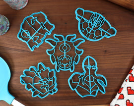 Tabletop RPG Monsters Cookie Cutter Set - Half-Demon, Half-Elf, Half-Orc, Mountain Dwarf, Scaled Born - DnD Cookies Cutters