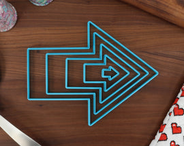 XL Arrow Cookie Cutters - 9in Through 1in - Concentric Cutter - 5 Sizes included - Decorative Fondant Cakes & Cookie Towers