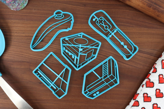 Nintendo Consoles Cookie Cutters - Gamecube, NES, Switch Lite, Wii, Wii Nunchuck, Wiimote - Gaming Consoles and Classic Console Baking Tools