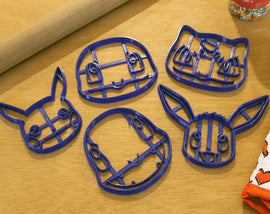 Pokemon Generation 1 Starter Cookie Cutters- Squirtle, Bulbasaur, Charmander, Pikachu, Eevee - LootCaveCo