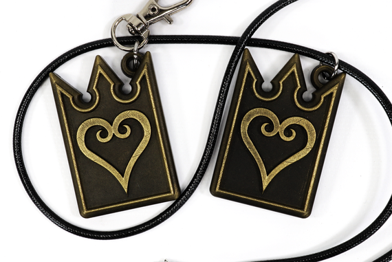 Kingdom Hearts Heart Card - Chain of Memories - Aged Metal Keychain/Necklace - Kingdom Hearts Gift | KY1