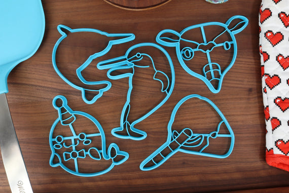 Nifty Narwhals Cookie Cutters - Detailed Narwhal, Gentleman Narwhal, Narwhal Face, Narwhal Outline, Party Narwhal - Cute Narwhal Cookies