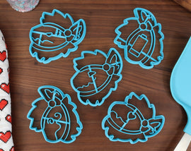 Furry Protogens Cookie Cutters - Protogen Emotions - Annoyed, Charged, Confused, Love, Smiling - Protogen Cookies Cutter Baking Tools