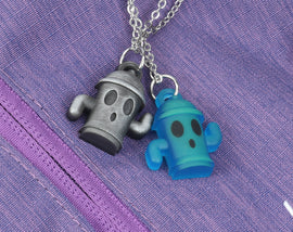 Animal Crossing Gyroid Charm Necklace - Glow in the Dark Gyroid - Locket Size Gyroid - Squeezoid Chain Glow Necklaces | LKT1
