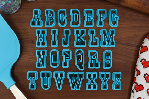 Old Town Regular Letters & Numbers! - Western Saloon Style - FONT Cookie Cutters - Fondant Letters, Letters for Cake Decorating - Fun Baking